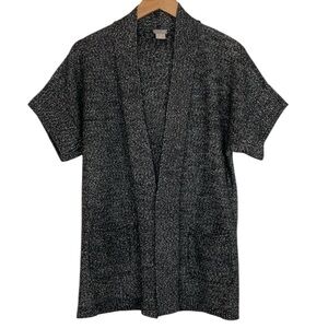 Chico's Marled Knit Long Open Front Cardigan